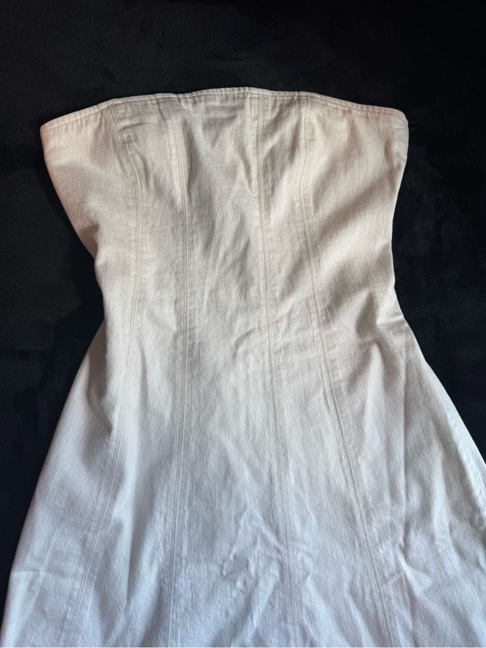 Abercrombie & Fitch white strapless midi dress